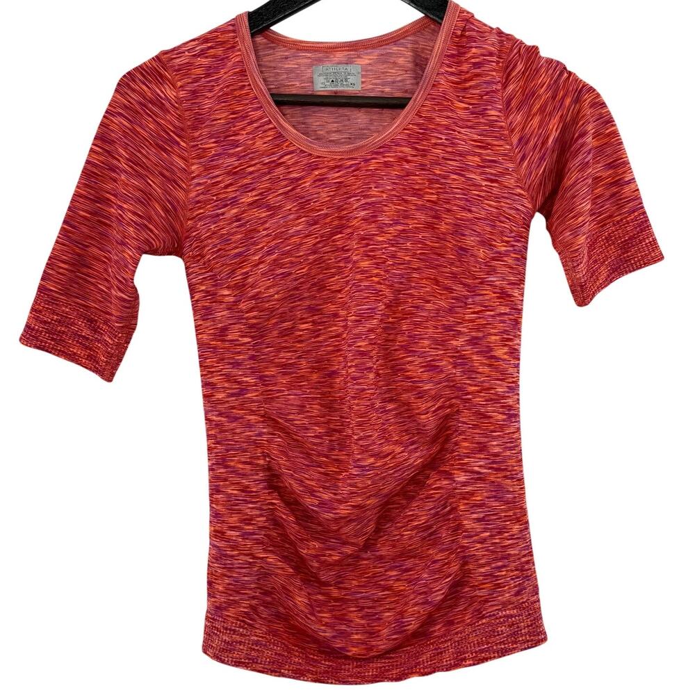 Athleta Coral Space Dye Ruched Top XS